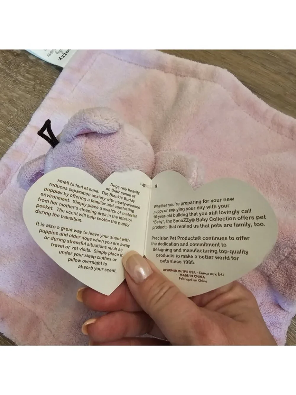 Precision Snoozzy Pet Puppy Dog Pink Buddy Lovey Blanket Soothing NEW Doggie